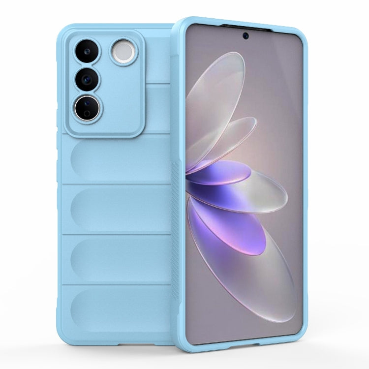For vivo S16e 5G Magic Shield TPU + Flannel Phone Case(Light Blue) - vivo Cases by buy2fix | Online Shopping UK | buy2fix