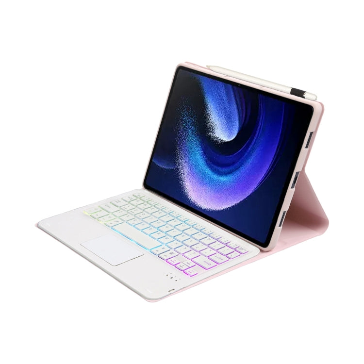 For Xiaomi Pad 6 / Pad 6 Pro A0N7-AS Lambskin Texture Ultra-thin Backlight Bluetooth Keyboard Leather Case with Touchpad(Pink) - Others Keyboard by buy2fix | Online Shopping UK | buy2fix