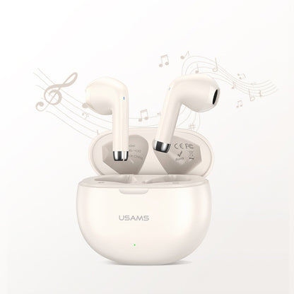 USAMS YO17 TWS Half In-Ear Wireless Bluetooth Earphone(Beige) - TWS Earphone by USAMS | Online Shopping UK | buy2fix