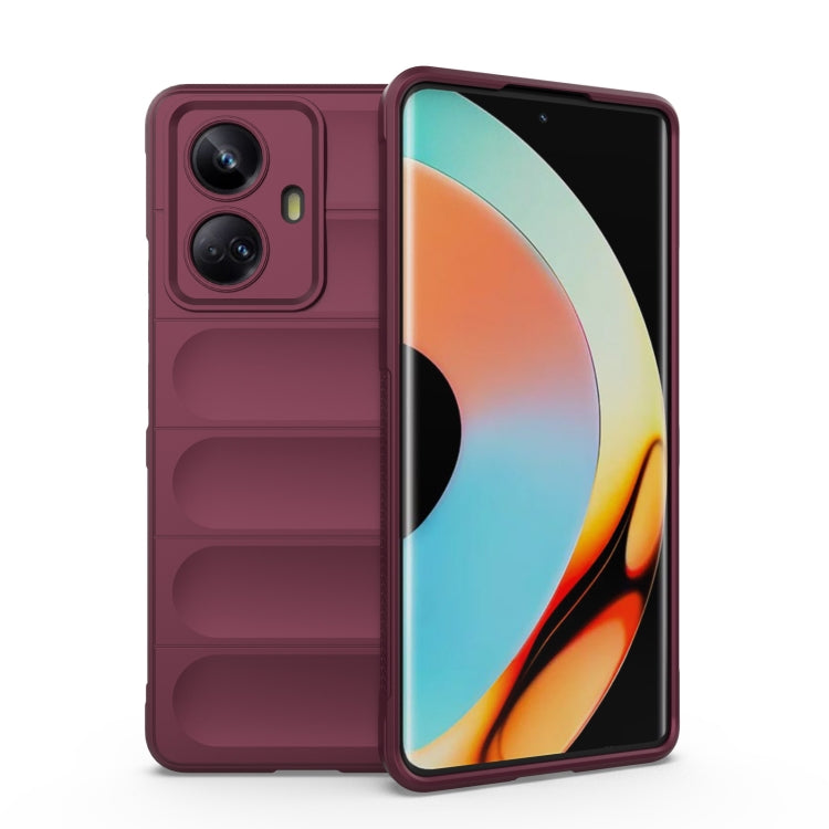 For Realme 10 Pro+ 5G Magic Shield TPU + Flannel Phone Case(Wine Red) - Realme Cases by buy2fix | Online Shopping UK | buy2fix