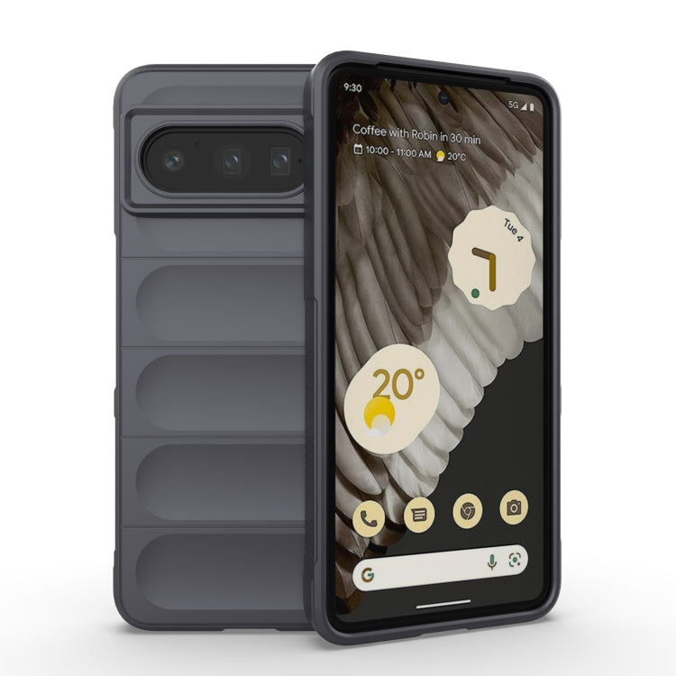 For Google Pixel 8 Pro 5G Magic Shield TPU + Flannel Phone Case(Dark Grey) - Google Cases by buy2fix | Online Shopping UK | buy2fix