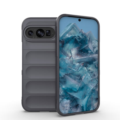 For Google Pixel 9 Pro 5G Magic Shield TPU + Flannel Phone Case(Dark Grey) - Google Cases by buy2fix | Online Shopping UK | buy2fix