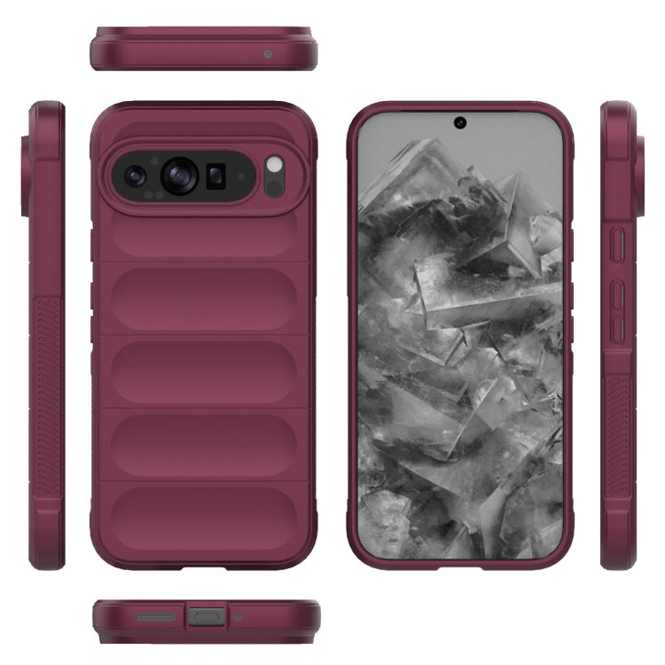For Google Pixel 9 Pro XL 5G Magic Shield TPU + Flannel Phone Case(Wine Red) - Google Cases by buy2fix | Online Shopping UK | buy2fix