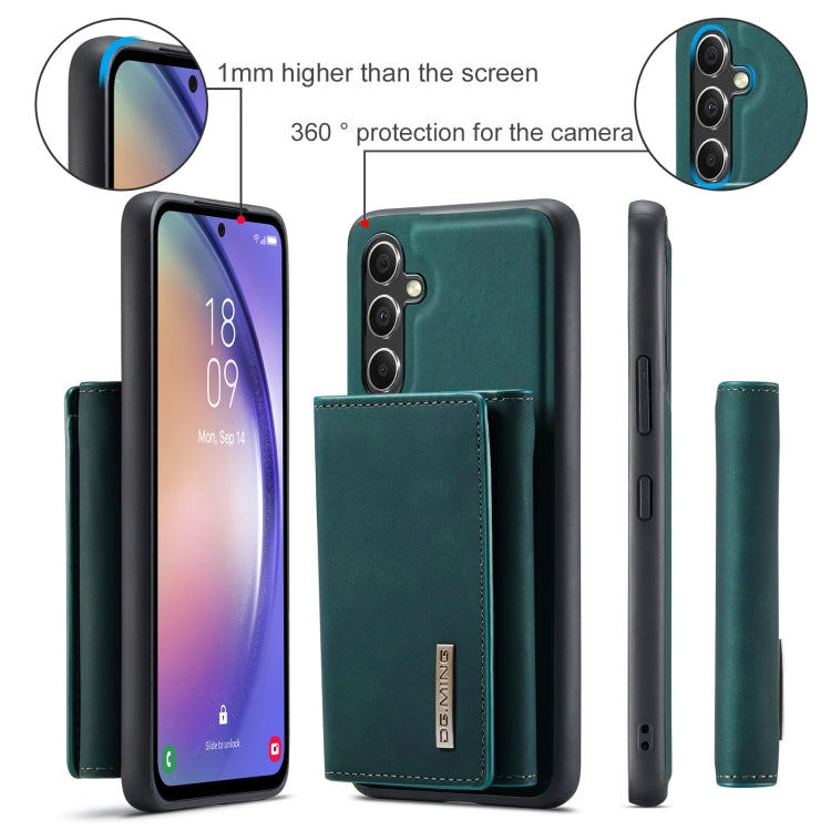 For Samsung Galaxy A35 5G DG.MING M1 Series 3-Fold Multi Card Wallet + Magnetic Phone Case(Green) - Galaxy Phone Cases by DG.MING | Online Shopping UK | buy2fix