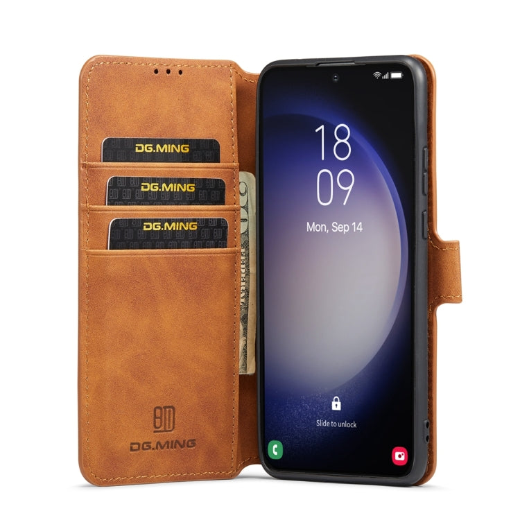 For Samsung Galaxy S23 5G DG.MING Retro Oil Edge Flip Leather Phone Case(Brown) - Galaxy S23 5G Cases by DG.MING | Online Shopping UK | buy2fix