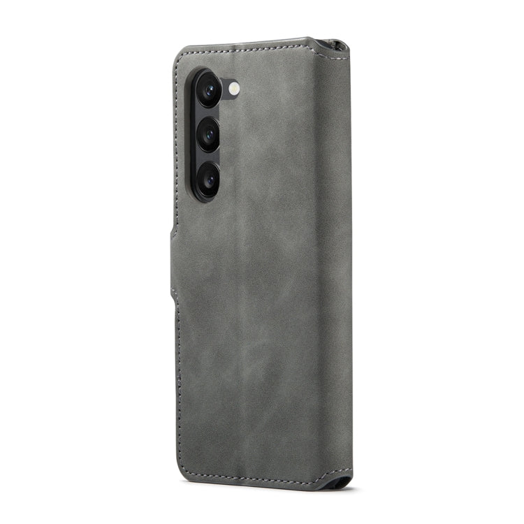 For Samsung Galaxy S23+ 5G DG.MING Retro Oil Edge Flip Leather Phone Case(Grey) - Galaxy S23+ 5G Cases by DG.MING | Online Shopping UK | buy2fix