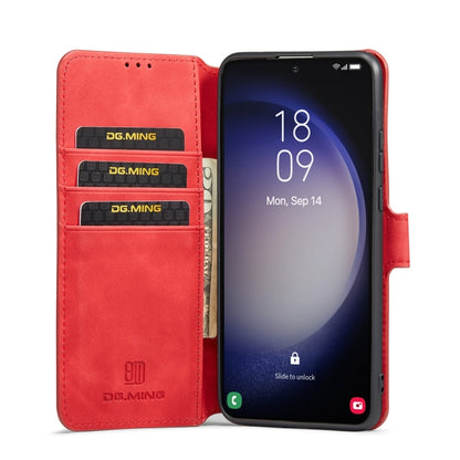 For Samsung Galaxy S23+ 5G DG.MING Retro Oil Edge Flip Leather Phone Case(Red) - Galaxy S23+ 5G Cases by DG.MING | Online Shopping UK | buy2fix