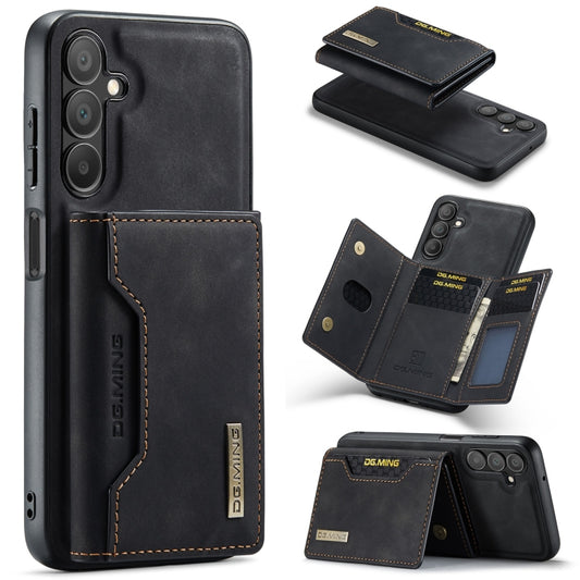For Samsung Galaxy A15 5G / A15 4G DG.MING M2 Series 3-Fold Multi Card Bag + Magnetic Phone Case(Black) - Galaxy Phone Cases by DG.MING | Online Shopping UK | buy2fix
