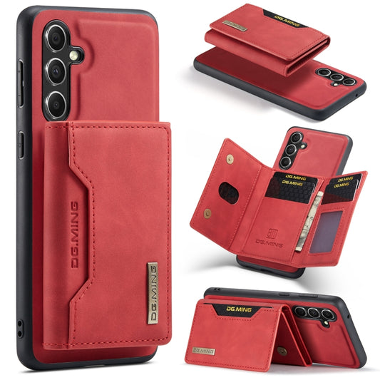 For Samsung Galaxy A55 5G DG.MING M2 Series 3-Fold Multi Card Bag + Magnetic Phone Case(Red) - Galaxy Phone Cases by DG.MING | Online Shopping UK | buy2fix