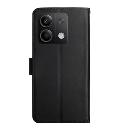 For Xiaomi Redmi Note 13 Global Genuine Leather Fingerprint-proof Flip Phone Case(Black) - Note 13 Cases by buy2fix | Online Shopping UK | buy2fix