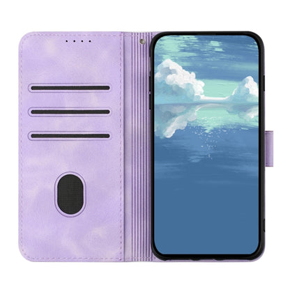 For iPhone 16 Pro Max Line Pattern Skin Feel Leather Phone Case(Light Purple) - iPhone 16 Pro Max Cases by buy2fix | Online Shopping UK | buy2fix