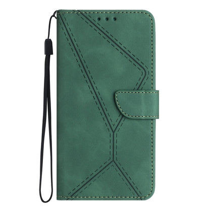 For Motorola Moto G Play 4G 2024 Stitching Embossed Leather Phone Case(Green) - Motorola Cases by buy2fix | Online Shopping UK | buy2fix