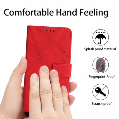 For Motorola Moto G Stylus 5G 2024 Stitching Embossed Leather Phone Case(Red) - Motorola Cases by buy2fix | Online Shopping UK | buy2fix