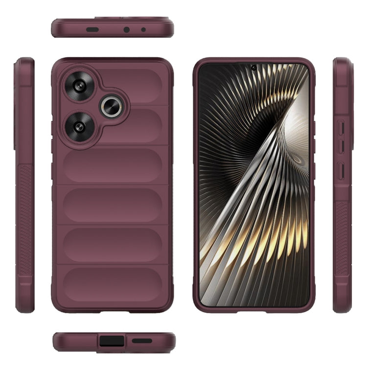 For Xiaomi Redmi Turbo 3 5G Magic Shield TPU + Flannel Phone Case(Wine Red) - Xiaomi Cases by buy2fix | Online Shopping UK | buy2fix