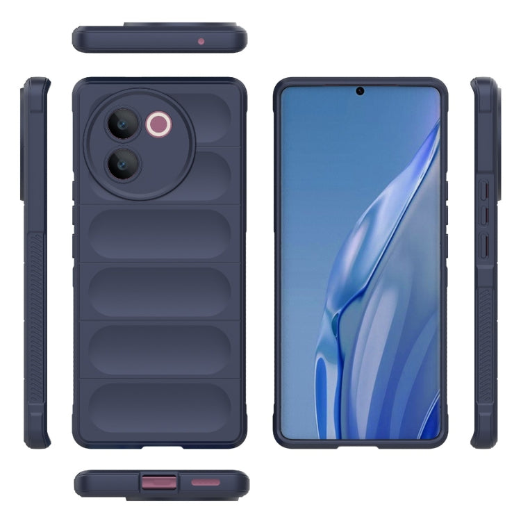 For vivo V30e 5G Global Magic Shield TPU + Flannel Phone Case(Dark Blue) - vivo Cases by buy2fix | Online Shopping UK | buy2fix