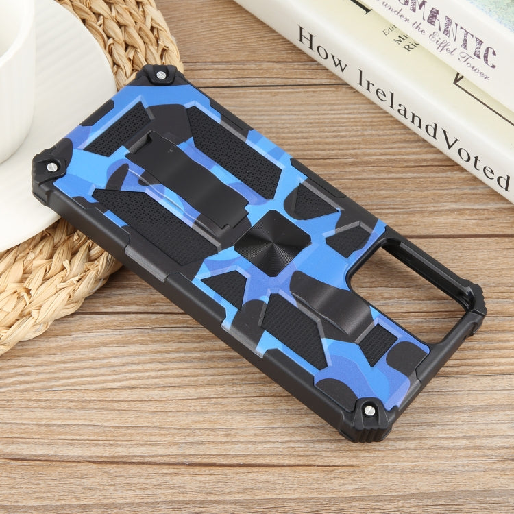 For Motorola Moto G Power 5G 2024 Camouflage Armor Kickstand TPU + PC Magnetic Phone Case(Dark Blue) - Motorola Cases by buy2fix | Online Shopping UK | buy2fix