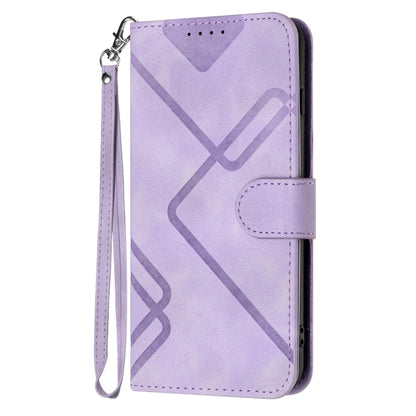 For Xiaomi 13 Line Pattern Skin Feel Leather Phone Case(Light Purple) - 13 Cases by buy2fix | Online Shopping UK | buy2fix