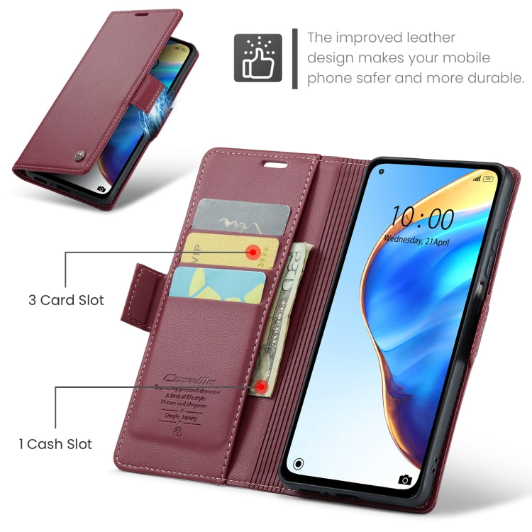 For Xiaomi Mi 10T 5G／10T Pro 5G CaseMe 023 Butterfly Buckle Litchi Texture RFID Anti-theft Leather Phone Case(Wine Red) - Xiaomi Cases by CaseMe | Online Shopping UK | buy2fix