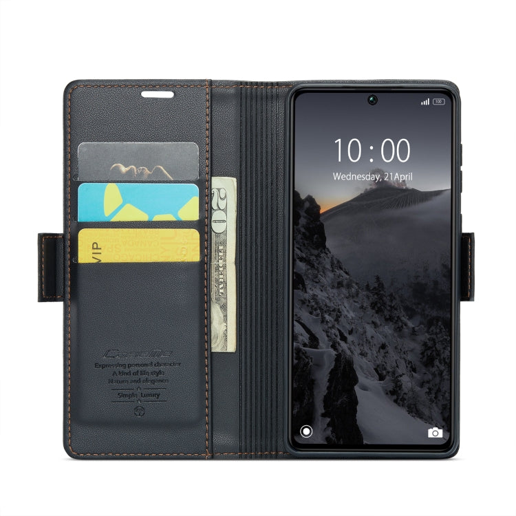 For Xiaomi Poco X6 5G CaseMe 023 Butterfly Buckle Litchi Texture RFID Anti-theft Leather Phone Case(Black) - Xiaomi Cases by CaseMe | Online Shopping UK | buy2fix