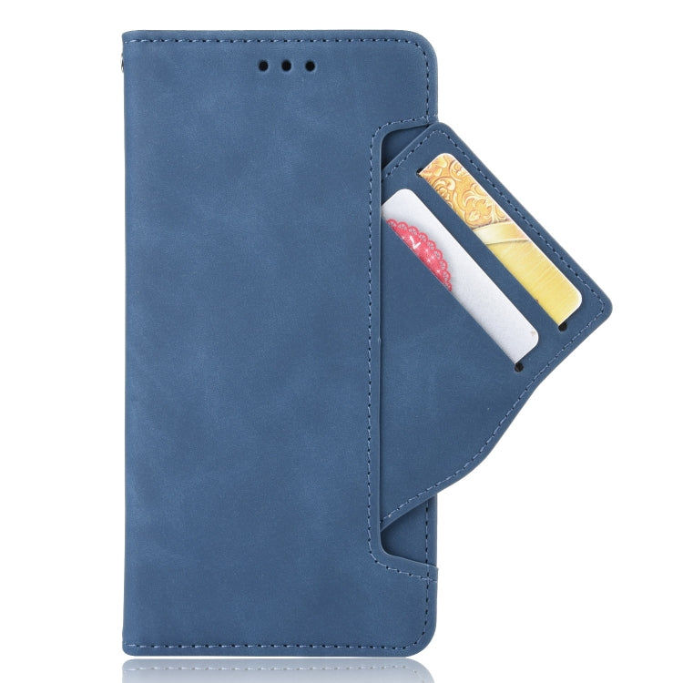 For Motorola Moto G52J 5G Skin Feel Calf Texture Card Slots Leather Phone Case(Blue) - Motorola Cases by buy2fix | Online Shopping UK | buy2fix