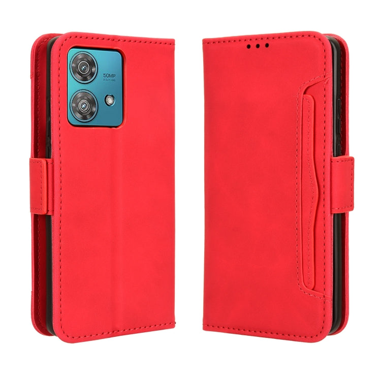 For Motorola Edge 40 Neo 5G Skin Feel Calf Texture Card Slots Leather Phone Case(Red) - Motorola Cases by buy2fix | Online Shopping UK | buy2fix