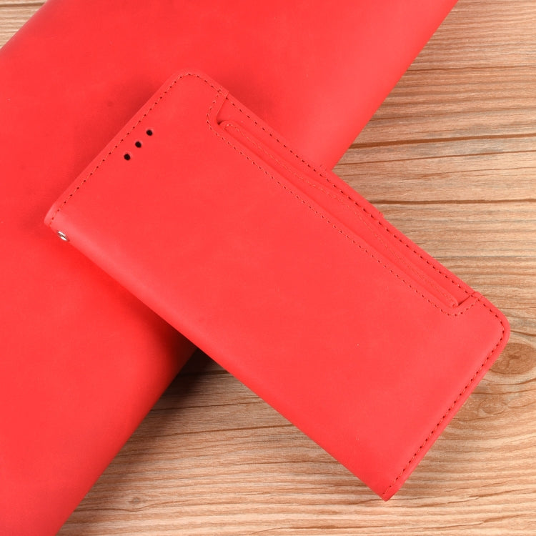 For Xiaomi Redmi Note 13 4G Skin Feel Calf Texture Card Slots Leather Phone Case(Red) - Note 13 Cases by buy2fix | Online Shopping UK | buy2fix