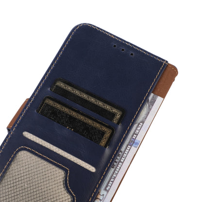 For OPPO Reno11 5G Global Crazy Horse Top Layer Cowhide Leather Phone Case(Blue) - Reno11 Cases by buy2fix | Online Shopping UK | buy2fix