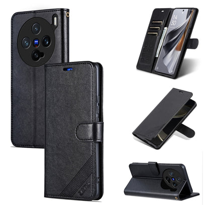 For vivo X200 Pro mini AZNS Sheepskin Texture Flip Leather Phone Case(Black) - X200 Pro mini Cases by AZNS | Online Shopping UK | buy2fix