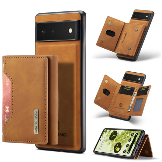 For Google Pixel 6 DG.MING M2 Series 3-Fold Multi Card Bag + Magnetic Phone Case(Brown) - Google Cases by DG.MING | Online Shopping UK | buy2fix