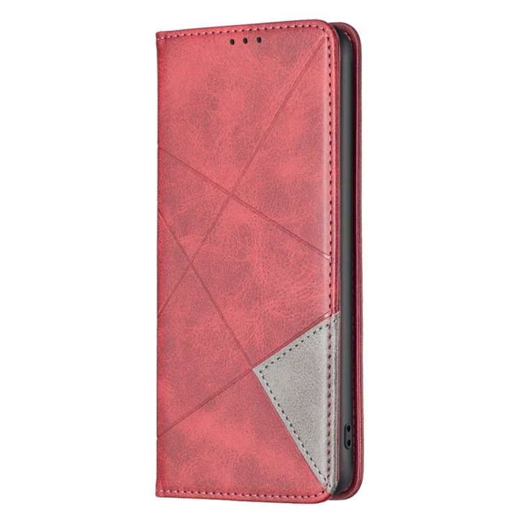 For Xiaomi Redmi A3 Rhombus Texture Magnetic Leather Phone Case(Red) - Xiaomi Cases by buy2fix | Online Shopping UK | buy2fix