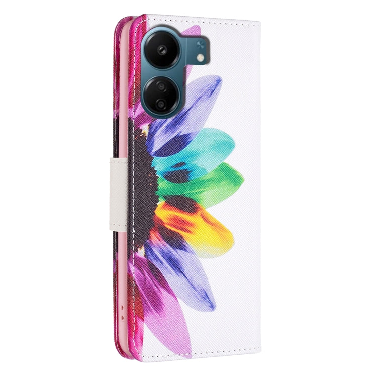 For Xiaomi Redmi 13C Colored Drawing Pattern Leather Phone Case(Sun Flower) - 13C Cases by buy2fix | Online Shopping UK | buy2fix