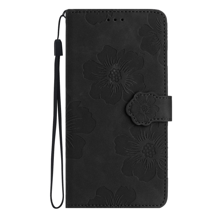 For OPPO A38 Flower Embossing Pattern Leather Phone Case(Black) - A38 Cases by buy2fix | Online Shopping UK | buy2fix