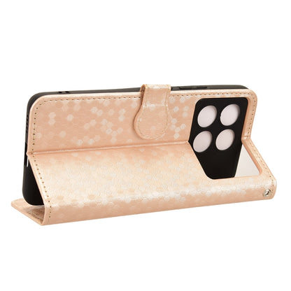 For Xiaomi Redmi K70 5G / K70 Pro 5G Honeycomb Dot Texture Leather Phone Case(Gold) - K70 Pro Cases by buy2fix | Online Shopping UK | buy2fix