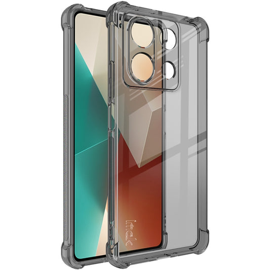 For Xiaomi Redmi Note 13 5G Global imak Shockproof Airbag TPU Phone Case(Transparent Black) - Note 13 Cases by imak | Online Shopping UK | buy2fix