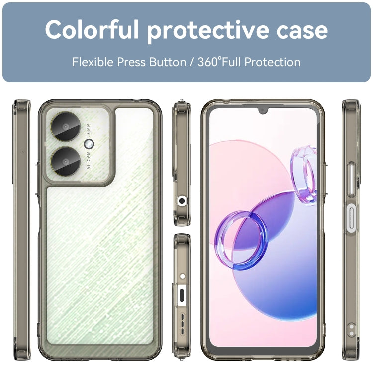 For Xiaomi Poco M6 Colorful Series Acrylic Hybrid TPU Phone Case(Transparent Grey) - Xiaomi Cases by buy2fix | Online Shopping UK | buy2fix