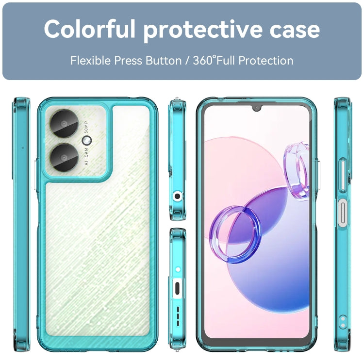 For Xiaomi Redmi 13C 5G Colorful Series Acrylic Hybrid TPU Phone Case(Transparent Blue) - 13C Cases by buy2fix | Online Shopping UK | buy2fix