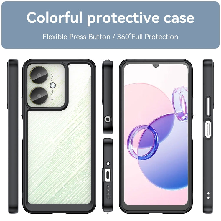 For Xiaomi Redmi 13C 5G Colorful Series Acrylic Hybrid TPU Phone Case(Black) - 13C Cases by buy2fix | Online Shopping UK | buy2fix