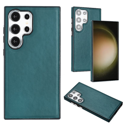 For Samsung Galaxy S24 Ultra 5G Leather Texture Full Coverage Phone Case(Green) - Galaxy S24 Ultra 5G Cases by buy2fix | Online Shopping UK | buy2fix