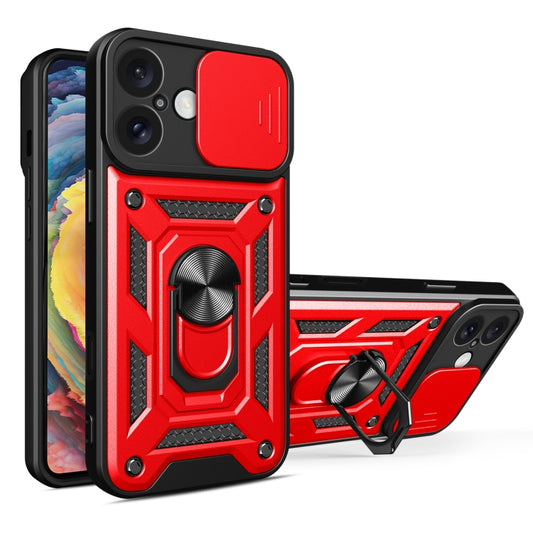 For iPhone 16 Plus Sliding Camera Cover Design TPU+PC Phone Case(Red) - iPhone 16 Plus Cases by buy2fix | Online Shopping UK | buy2fix