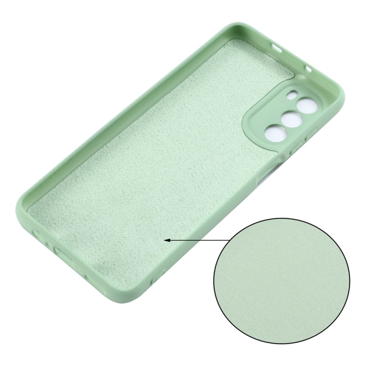 For Motorola Moto G71s 5G Pure Color Liquid Silicone Shockproof Phone Case(Green) - Motorola Cases by buy2fix | Online Shopping UK | buy2fix