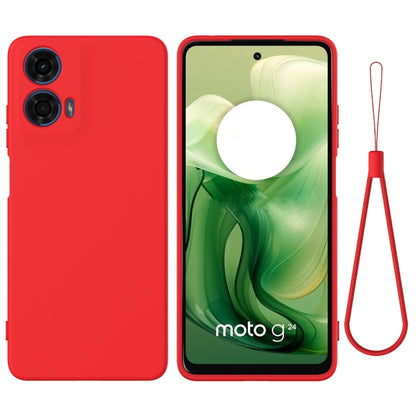 For Motorola Moto G04 / G24 Pure Color Liquid Silicone Shockproof Phone Case(Red) - Motorola Cases by buy2fix | Online Shopping UK | buy2fix