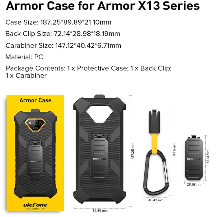 For Ulefone Armor X13 Ulefone Back Clip Phone Case with Carabiner(Black) - Ulefone Cases by Ulefone | Online Shopping UK | buy2fix