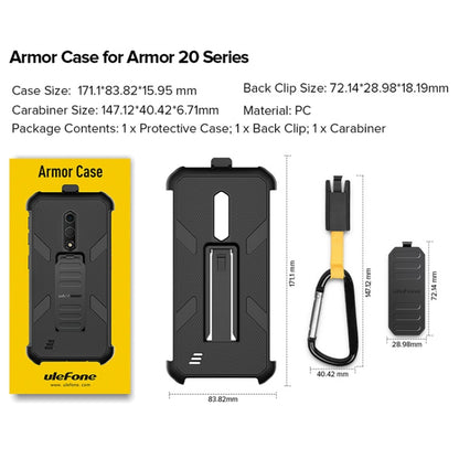 For Ulefone Armor X12 Pro Ulefone Back Clip Phone Case with Carabiner(Black) - Ulefone Cases by Ulefone | Online Shopping UK | buy2fix