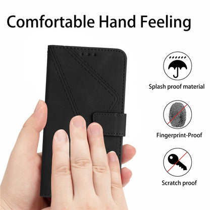 For iPhone 16 Pro Max Stitching Embossed Leather Phone Case(Black) - iPhone 16 Pro Max Cases by buy2fix | Online Shopping UK | buy2fix