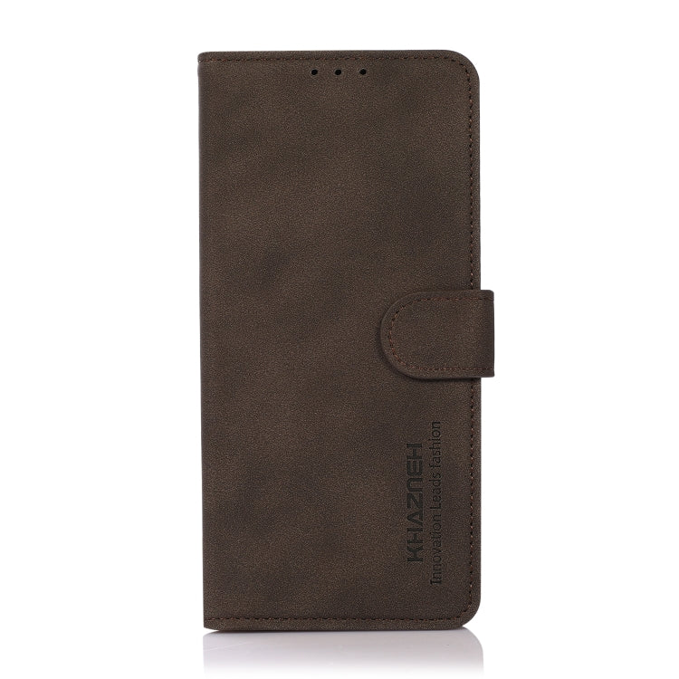 For iPhone 16 KHAZNEH Matte Texture Leather Phone Case(Brown) - iPhone 16 Cases by buy2fix | Online Shopping UK | buy2fix