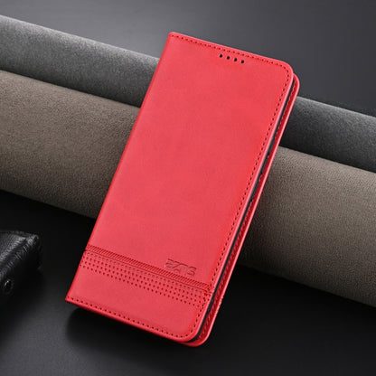 For Xiaomi Redmi Turbo 3 AZNS Magnetic Calf Texture Flip Leather Phone Case(Red) - Xiaomi Cases by AZNS | Online Shopping UK | buy2fix