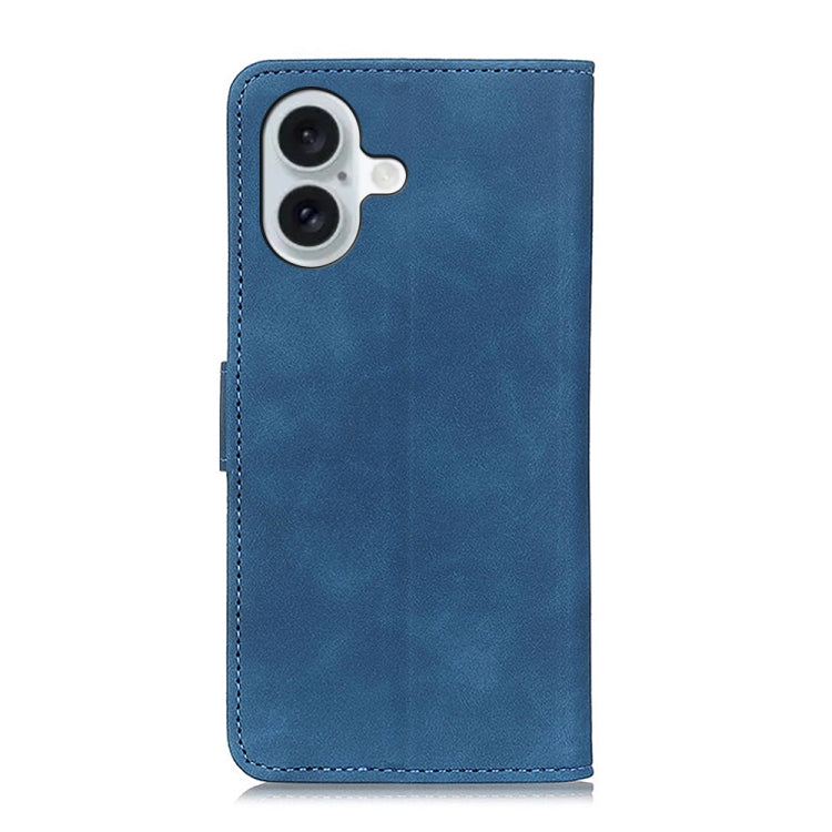 For iPhone 16 KHAZNEH Retro Texture Leather Phone Case(Blue) - iPhone 16 Cases by buy2fix | Online Shopping UK | buy2fix