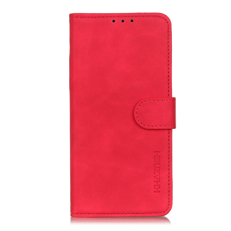 For iPhone 16e KHAZNEH Retro Texture Leather Phone Case(Red) - iPhone 16e Cases by buy2fix | Online Shopping UK | buy2fix