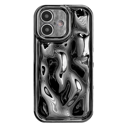 For iPhone 16 Plus Electroplating Meteorite Texture TPU Phone Case(Black) - iPhone 16 Plus Cases by buy2fix | Online Shopping UK | buy2fix