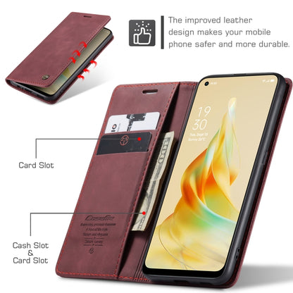 For OPPO Reno8 T 4G CaseMe 013 Multifunctional Horizontal Flip Leather Phone Case(Wine Red) - OPPO Cases by CaseMe | Online Shopping UK | buy2fix